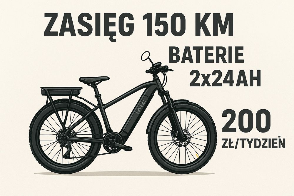 E-bike Rower elektryczny 2 BATERIE 24ah 150km