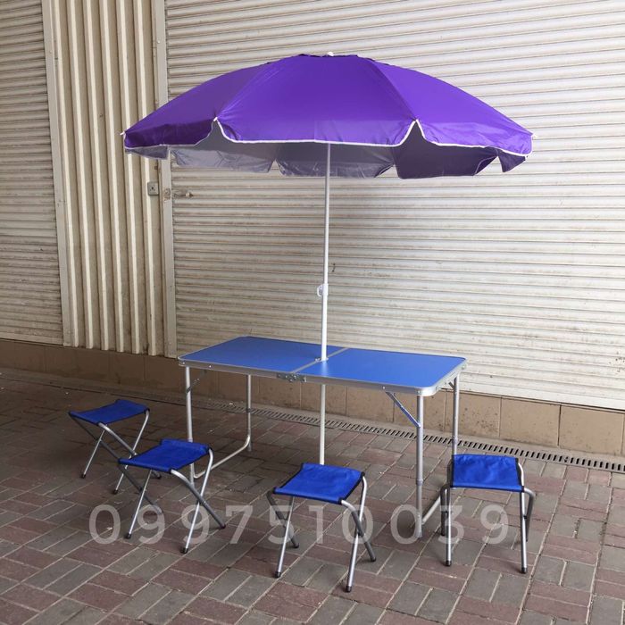 Стол для пикника УСИЛЕННЫЙ + 4 стула. Раскладной Столик и 4 стула