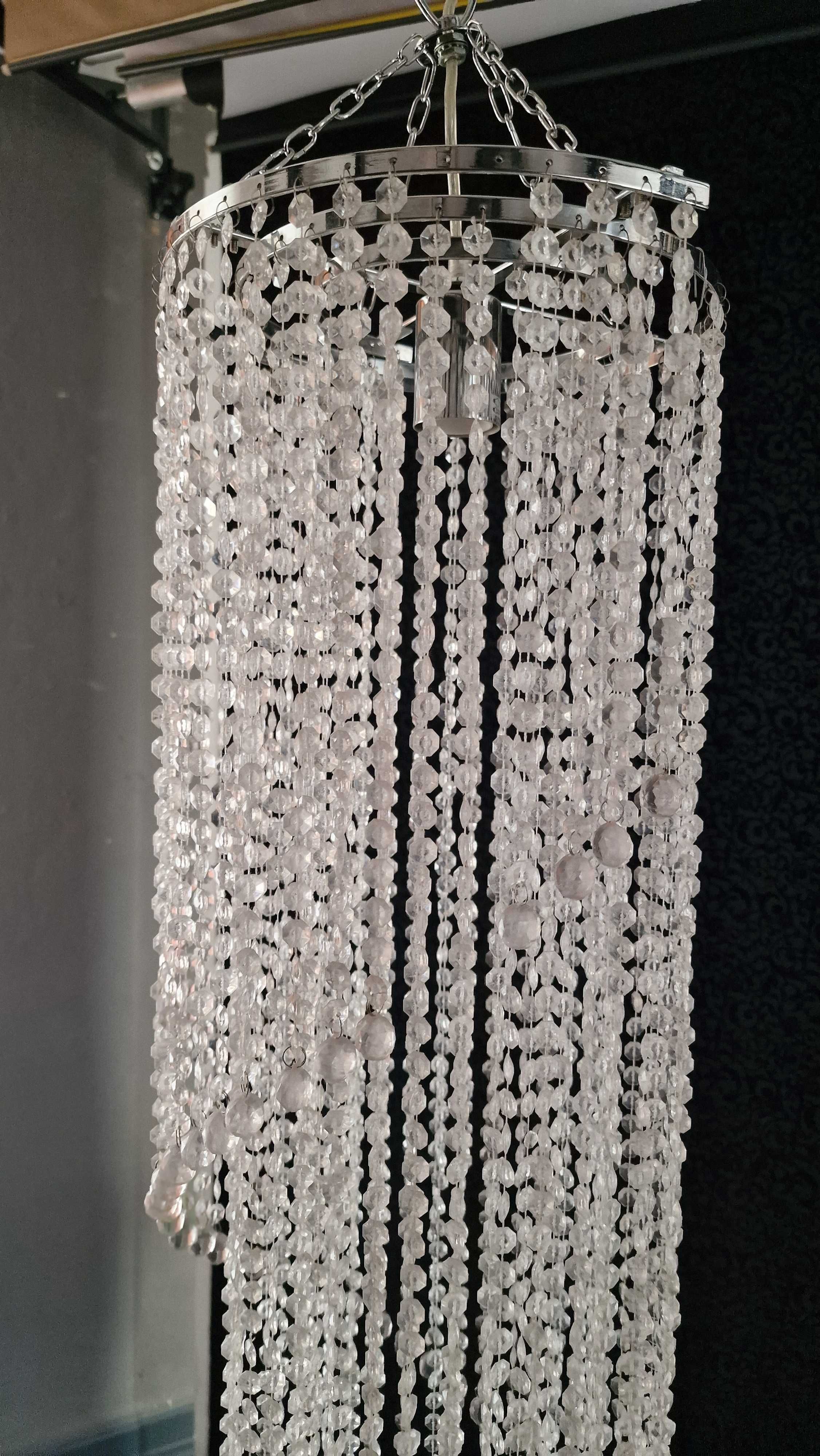 Lampa wisząca glamour kryształki 185cm