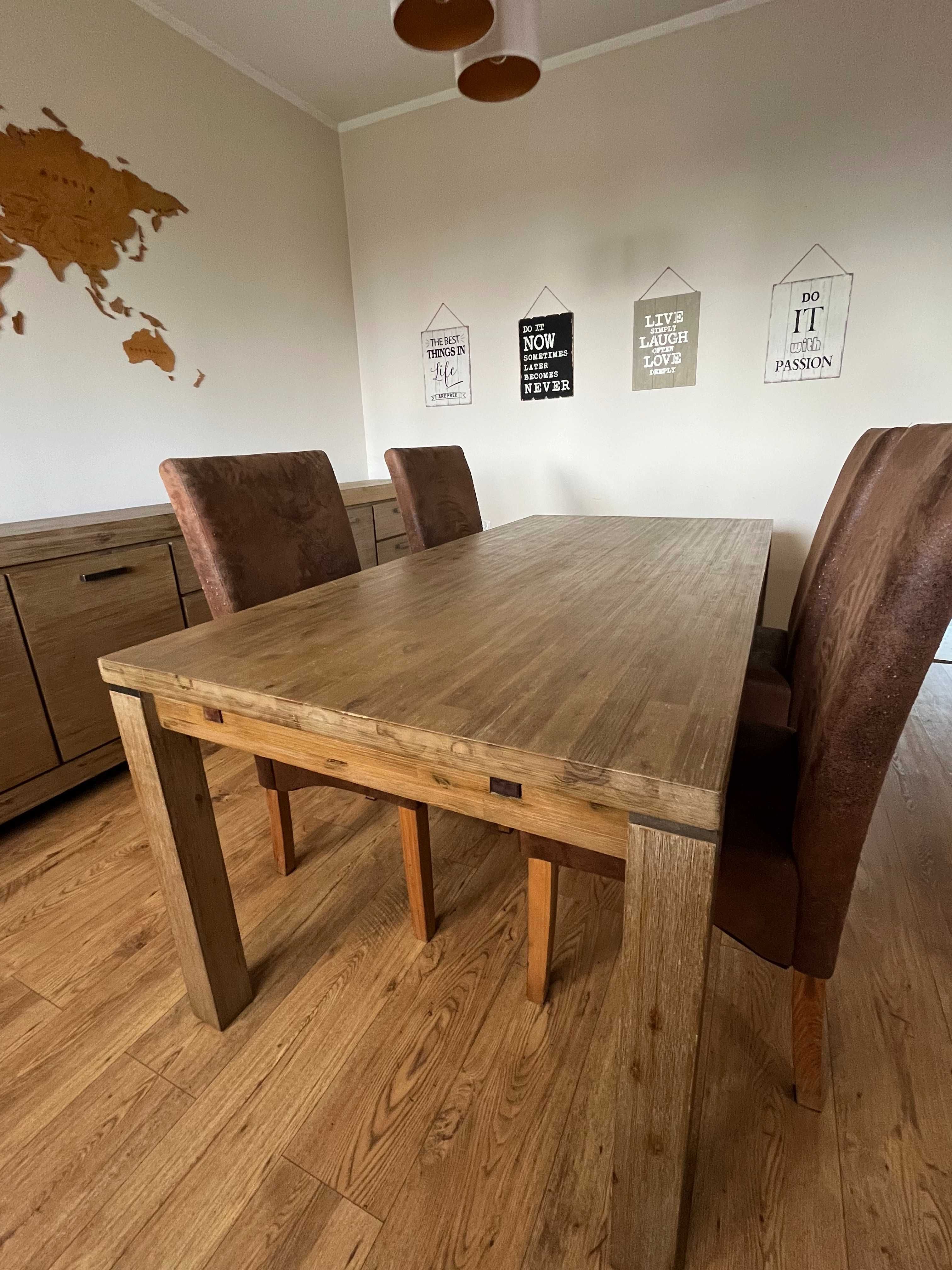 Stół drewniany do jadalni + 4 krzesła , Solidne Meble do jadalni