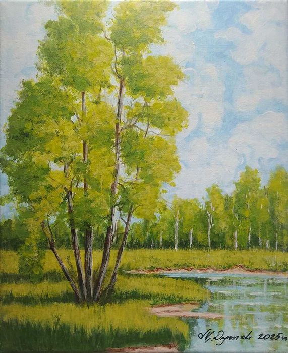 Obraz akrylowy ręcznie malowany "NA PIERWSZYM PLANIE" 24x30cm