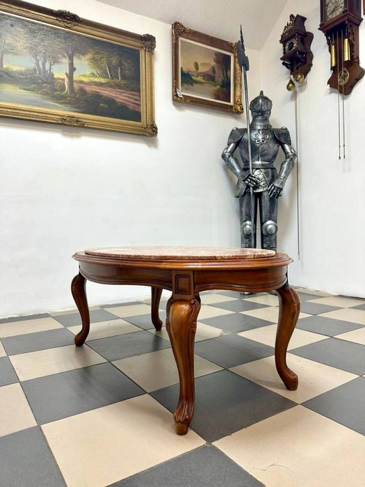 Стіл журнальний мармур стол мрамор 3690 крісло дерево кресло 3691