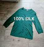 Koszula jedwab 100% silk butelkowa zieleń Betty barclay l