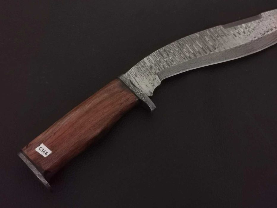 KUKRI DAMAST nóż myśliwski ze stali damasceńskiej 37cm kuty ręcznie