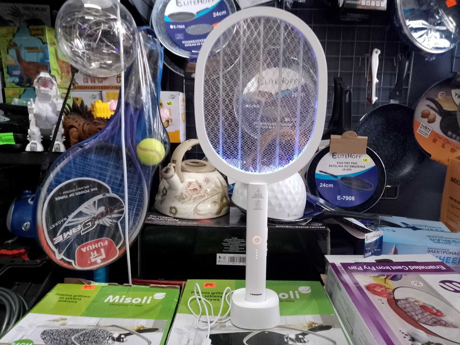 ŁAPKA OWADOBÓJCZA NA MUCHYkomary elektryczna packa uv 2w1 tiross nowa