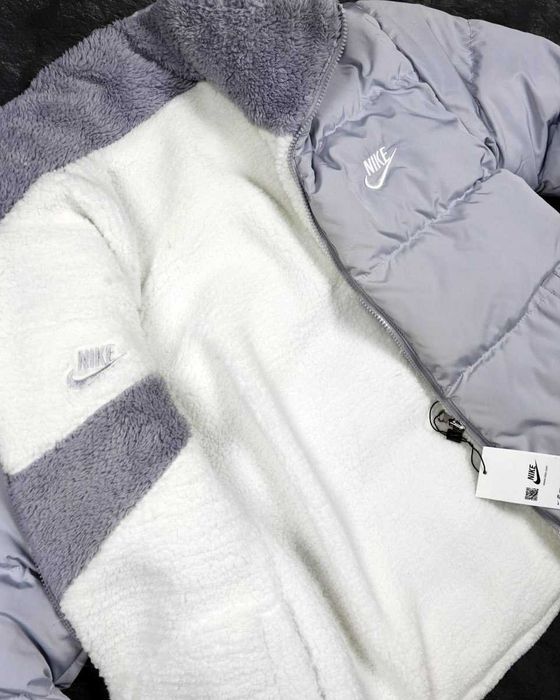 !Двосторонній! Пуховик Nike Nocta Grey White XS S M L XL XXL куртка