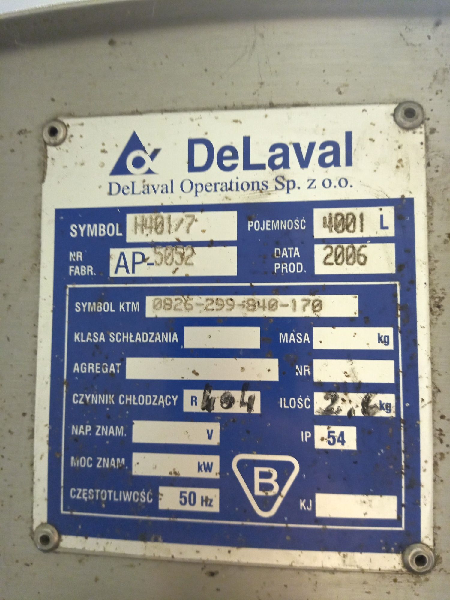 Schładzalnik chłodnia zbiornik na mleko 4000l DeLaval