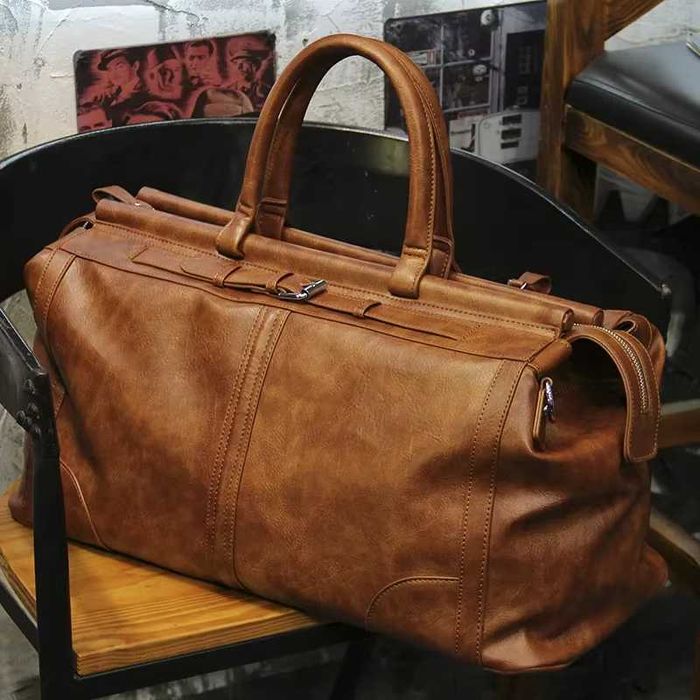 Nowa Duża XL Brązowa Torba Podróżna VINTAGE w Super Cenie - 54CM