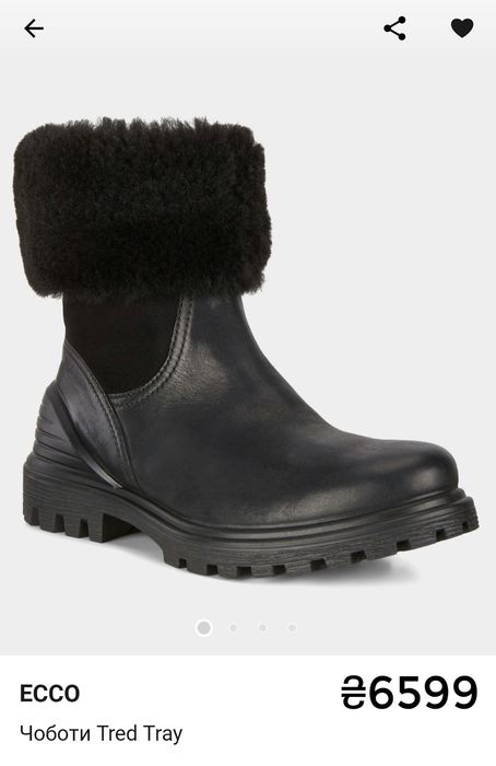 Зимові черевики ecco trad натуральне хутро 36,37,38 рр