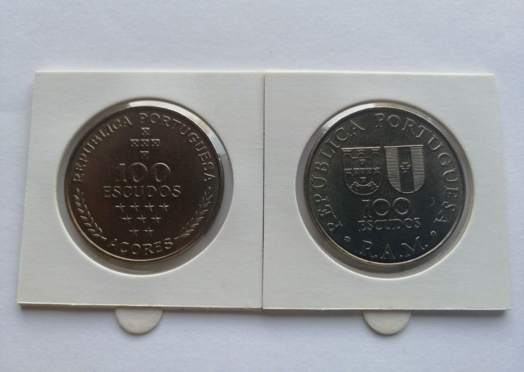 Moedas 100 escudos novas    -  Açores/Madeira