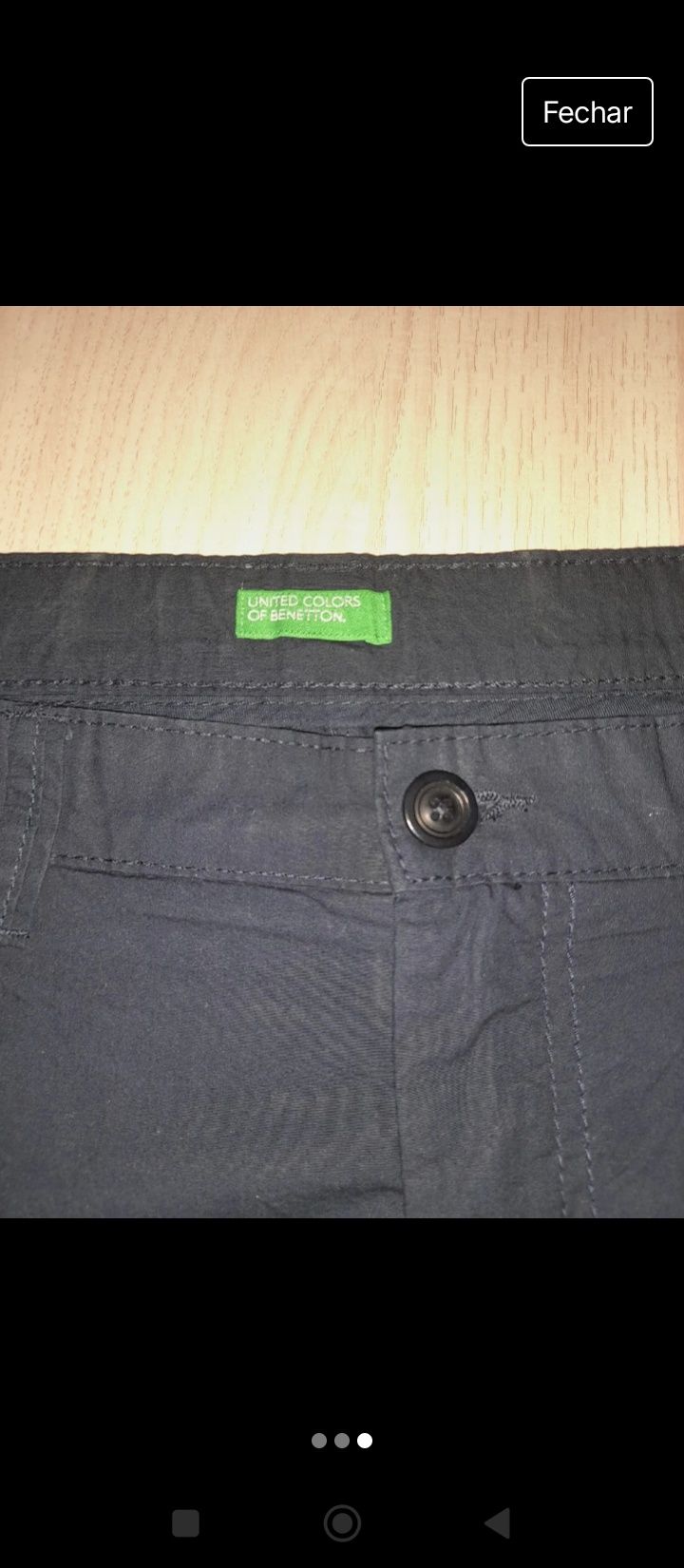 Calças Benetton Slim Fit Tamanho L 46