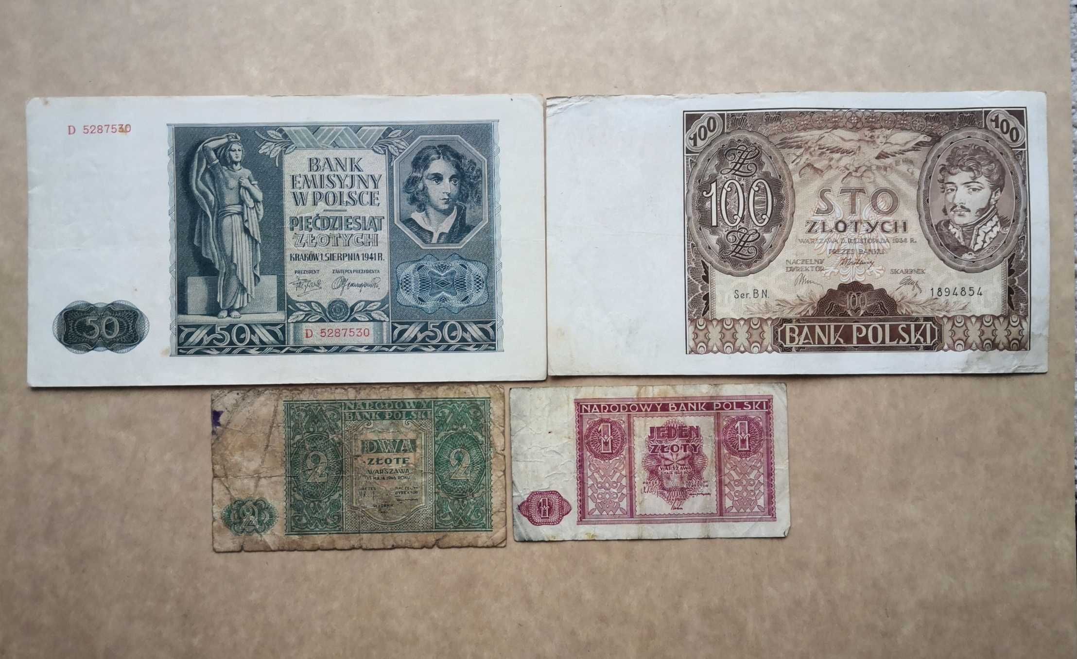 Banknoty Polska GG oraz wczesny PRL lata 40te