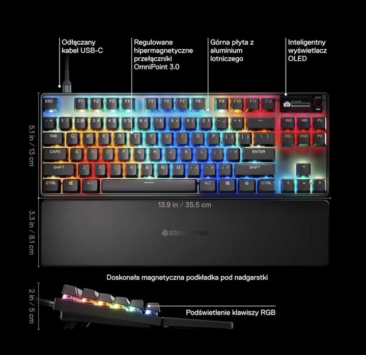 SteelSeries Apex Pro Gen 3 TKL - Klawiatura dla graczy