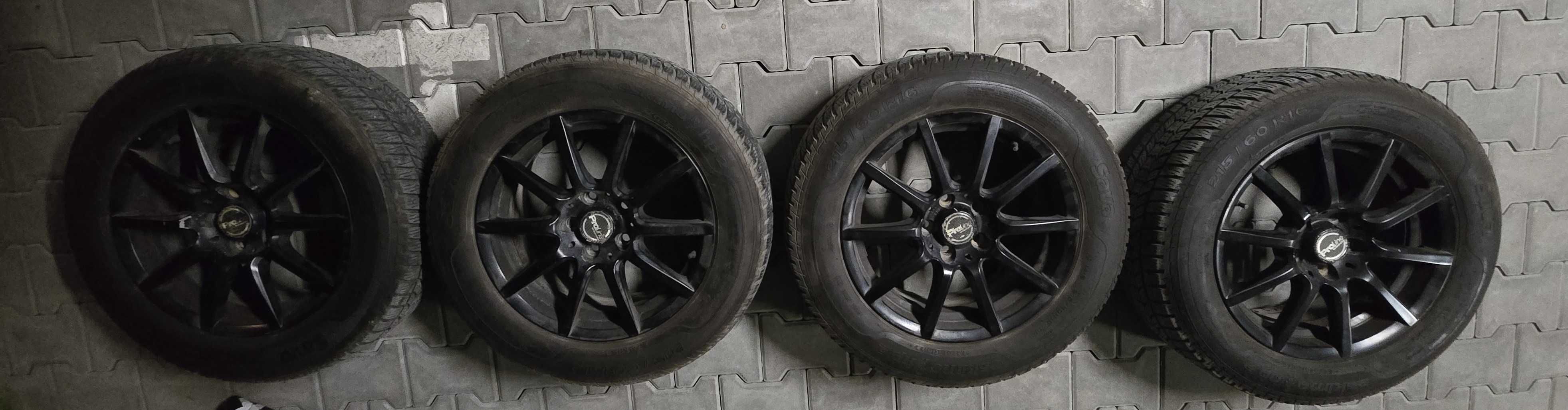 Felgi aluminiowe proline 16" 5x108 czarne z oponami