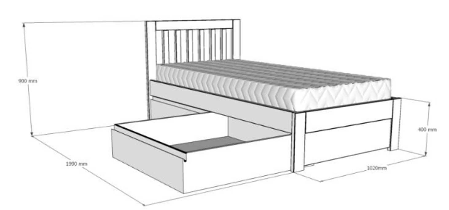 Cama Solteiro / Individual 90 cm lacada branco