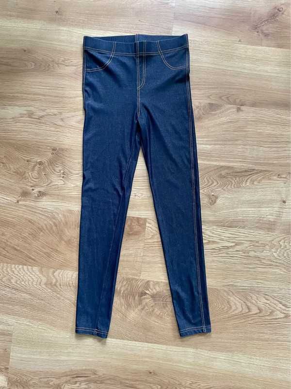 granatowe legginsy leginsy jeansowe 36 S dżinsy getry spodnie