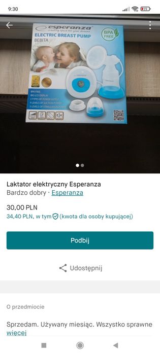 Laktator elektryczny Esperanza