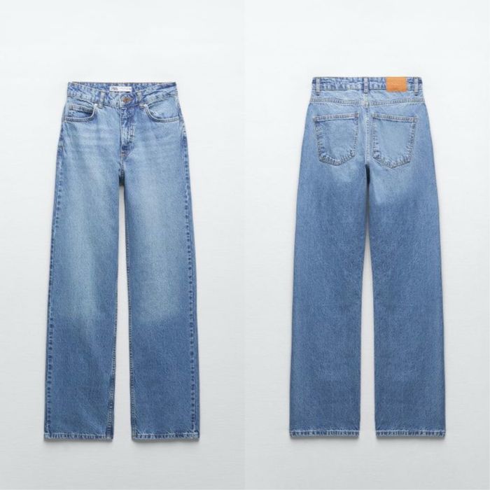 Джинси zara подвійним паском широкі 36 baggi