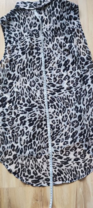 Bluzka koszulowa bez rękawów 38 H&M wzór panterka