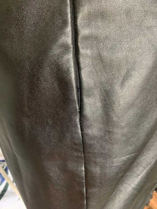 KOOKAI skórzana prosta spódnica minimalizm ze skóry naturalnej XL