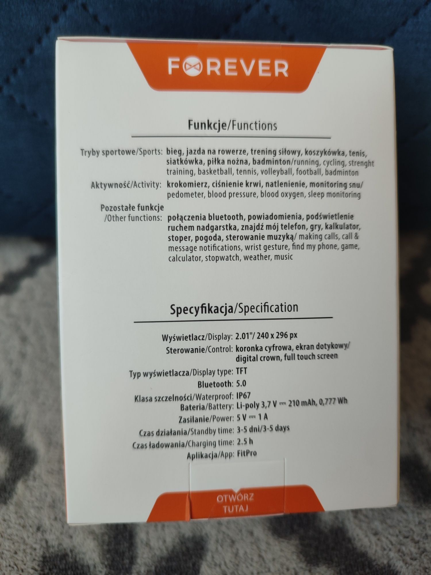 Nowy zegarek Smartwatch forever SW 117 gwarancja 24 m-ce idealny na  p