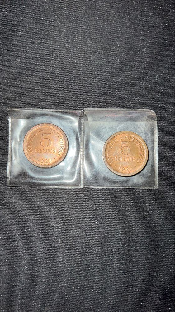 5 Centavos 1921 (2 moedas)
