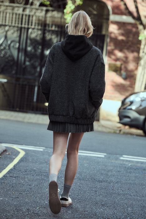 Оверсайз бомбер із шерсті, куртка, пальто zara, розмір м