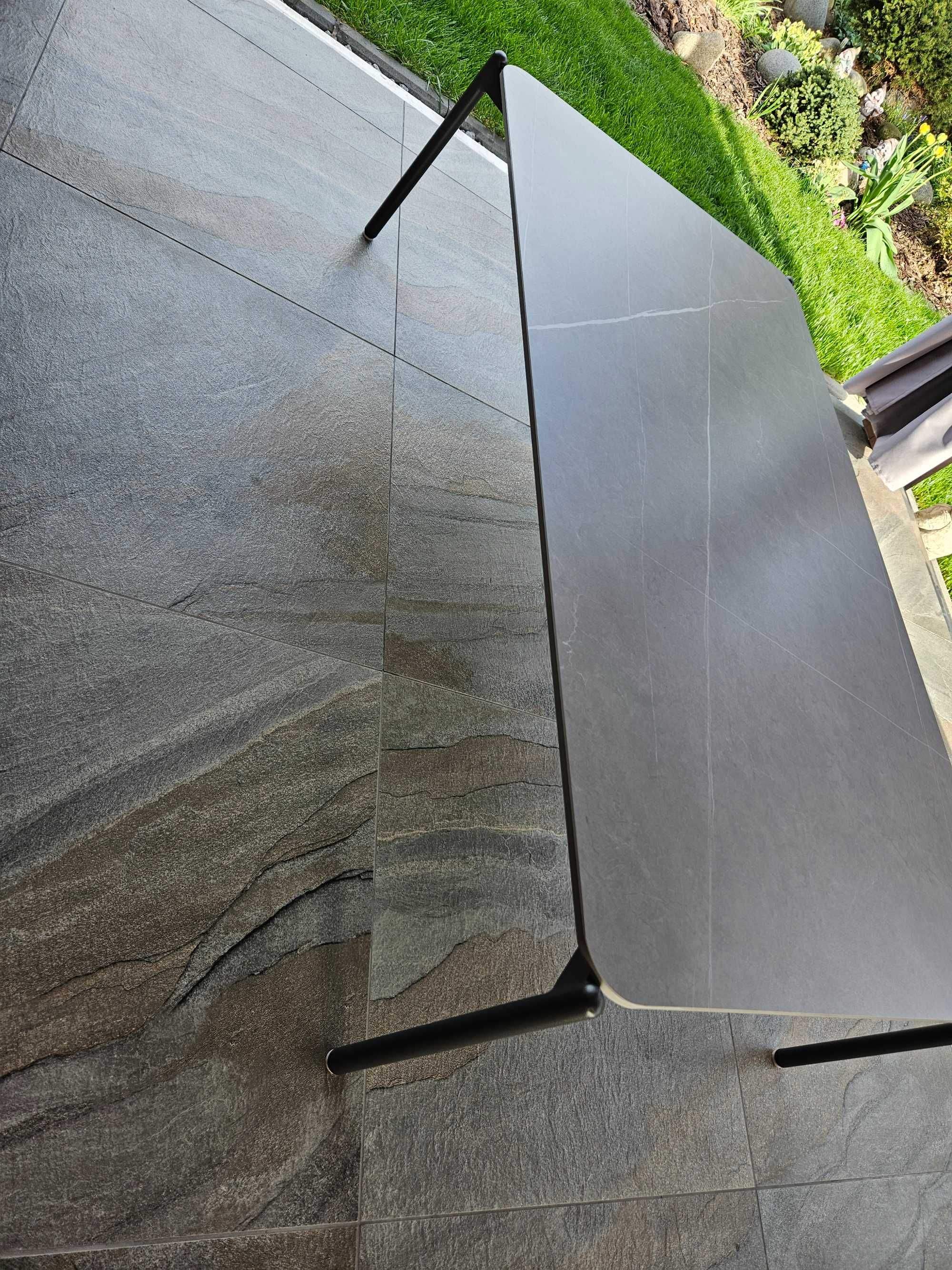 Ława stolik kawowy aluminiowy z blatem z płytki ceramicznej 130x70x38