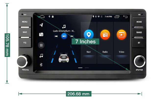 Radio nawigacja Mitsubishi ASX Outlander Lancer L200 Pajero Android BT