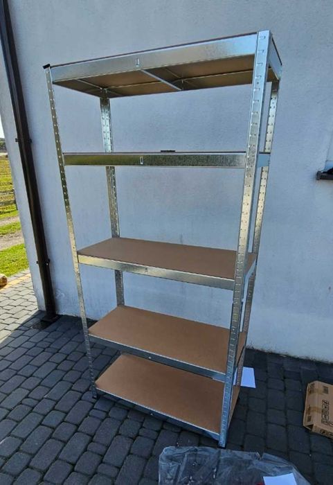 Metalowy REGAŁ MAGAZYNOWY Do Garażu Warsztatu Piwnicy Ocynkowany NOWY