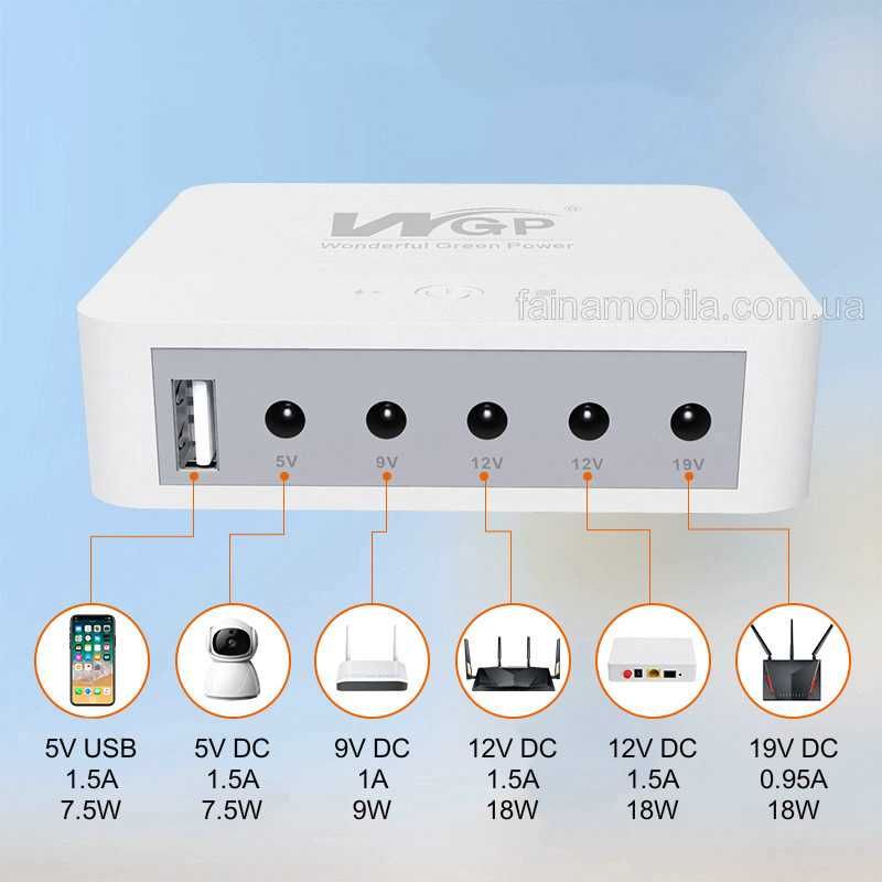Источник бесперебойного питания ИБП WGP UPS-203 для роутера