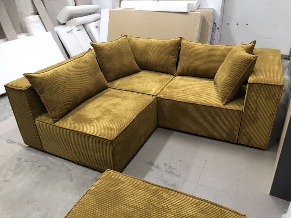 Narożnik sofa modułowa DARMOWA DOSTAWA kolor musztardowy dużo kolorów