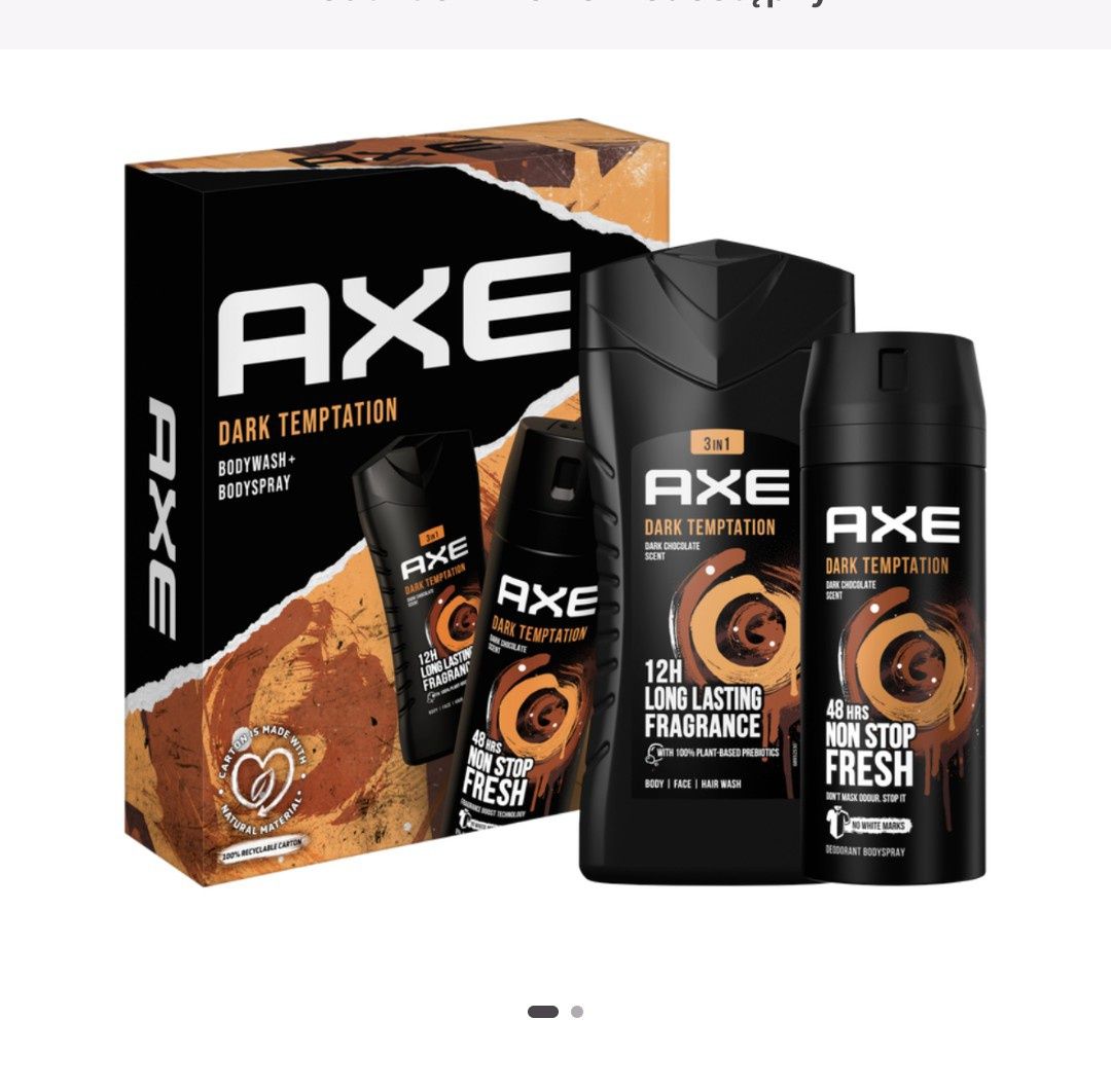 Zestaw kosmetyków AXE: dezodorant perfumowany męski, 150 ml + żel pod