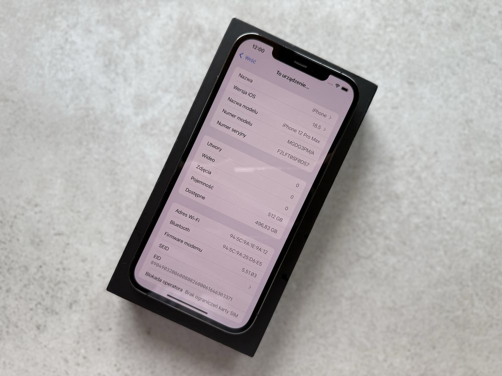 iPhone 12 PRO Max 512GB komplet oraz konsola BackBone w zestawie GREY