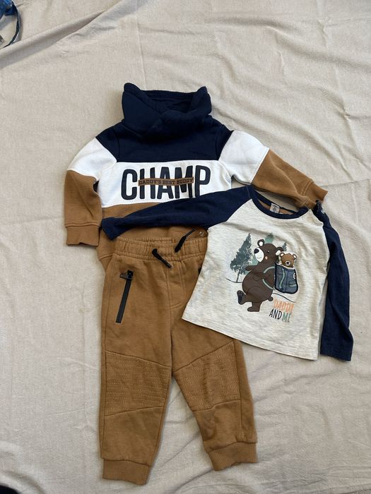 Костюм трійка для хлопчика кофта та штани утеплені 86 см