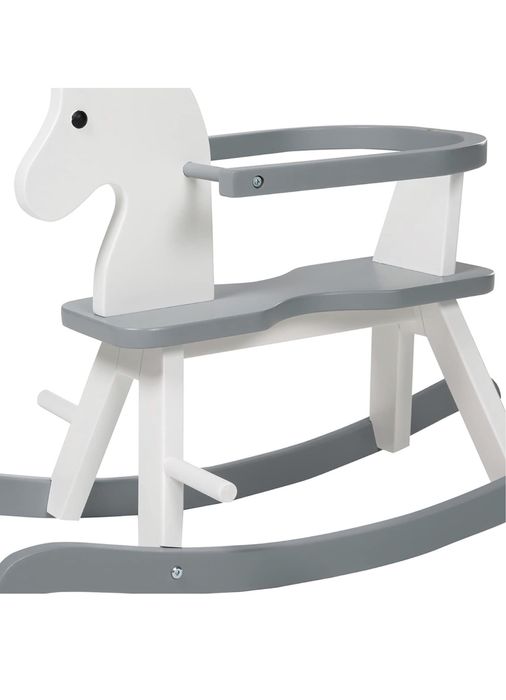 Roba Koń na Biegunach, Biały/Szary, 81,5 x 42,5 x 55,5 cm