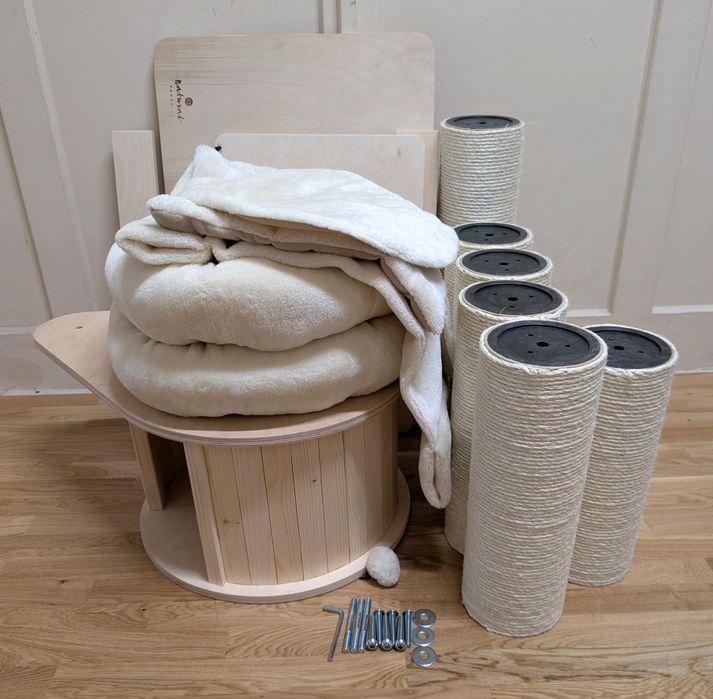 Natural Paradise Drapak dla Kota Magnolia XL Kremowy 175cm Domek Plus