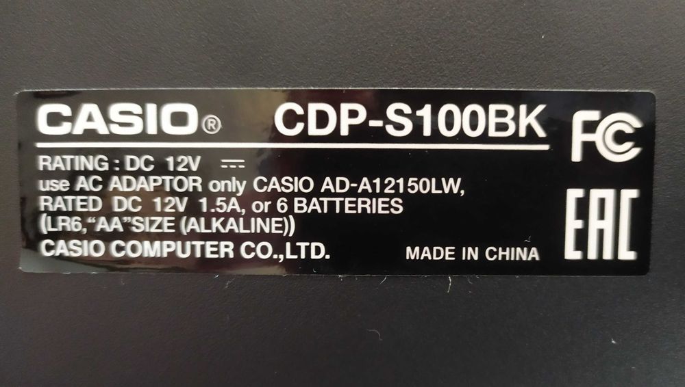 piano casio cdp-s100bk