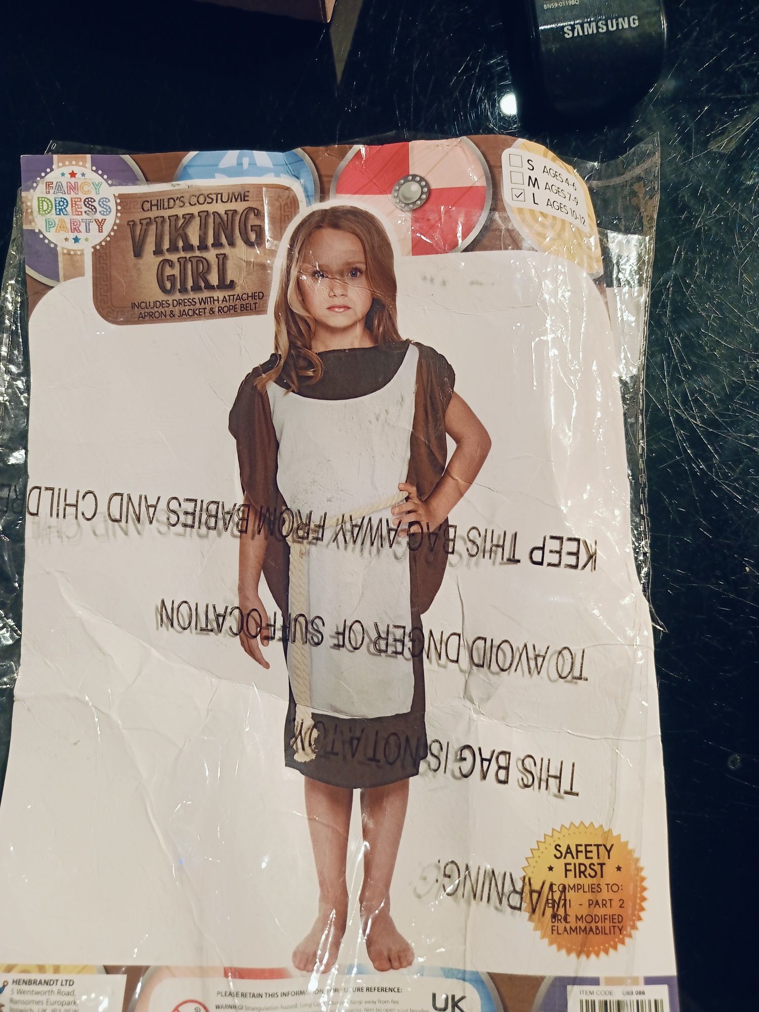 Strój przebranie kostium karnawałowy sukienka viking girl