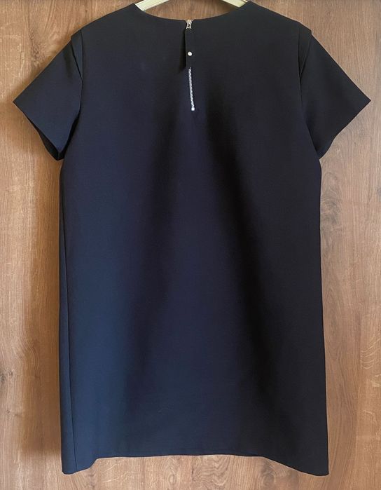 Czarna prosta tunika z krótkim rękawem Zara Basic