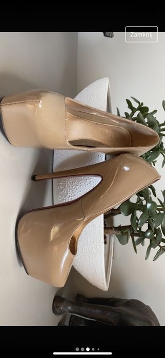 Szpilki platforma nude/bez BEBO 36