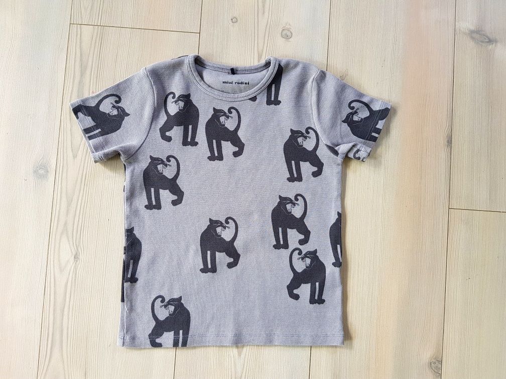 Mini Rodini t-shirt bluzka 116/122 prążkowana w prążek premium lindex