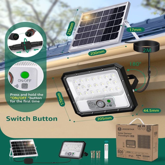 Projector de led 10w com sensor e comando