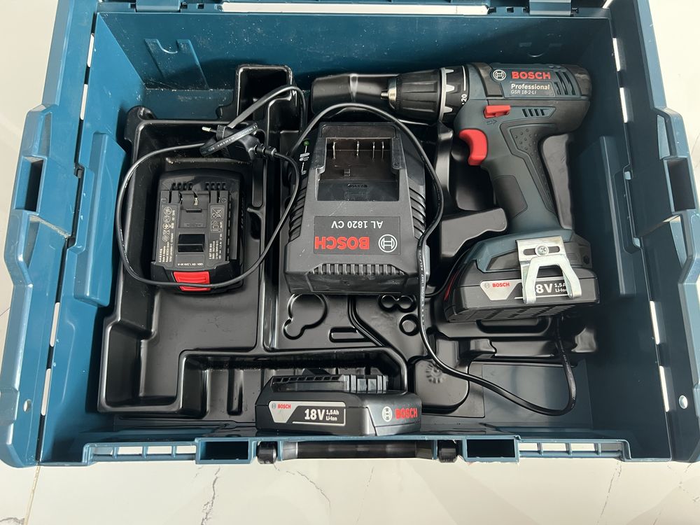 Bosch GSR 18-2-Li idealny stan. 3 baterie w zestawie plus walizka