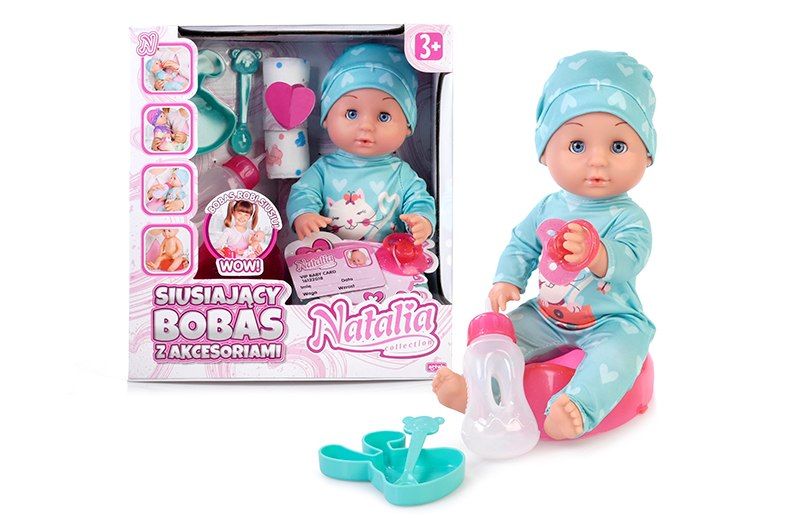 duża lalka bobas interaktywna siusia nocnik śmieje
