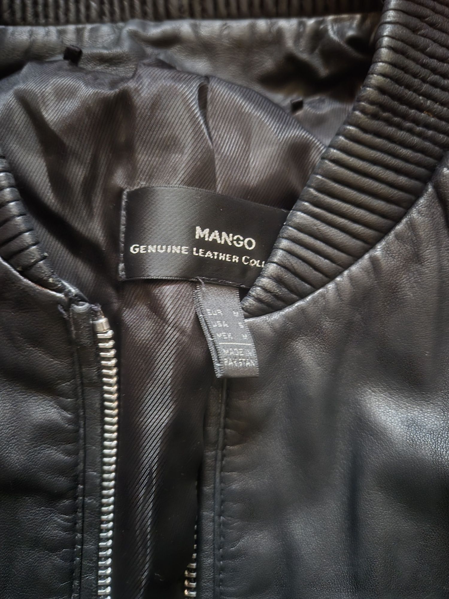 Kurtka skórzana bomberka Mango S