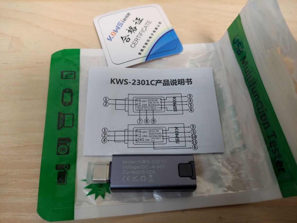 USB тестер KOWSI KWS-2301C Type-C юсб тестер