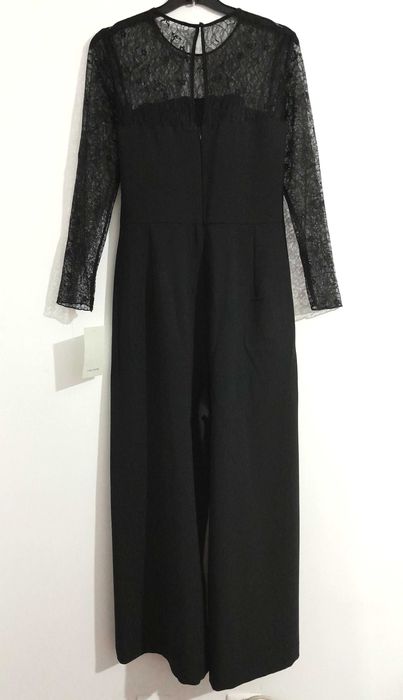 Macacão / Jumpsuit preto c/efeito renda da Zara T: L Novo c/etiqueta