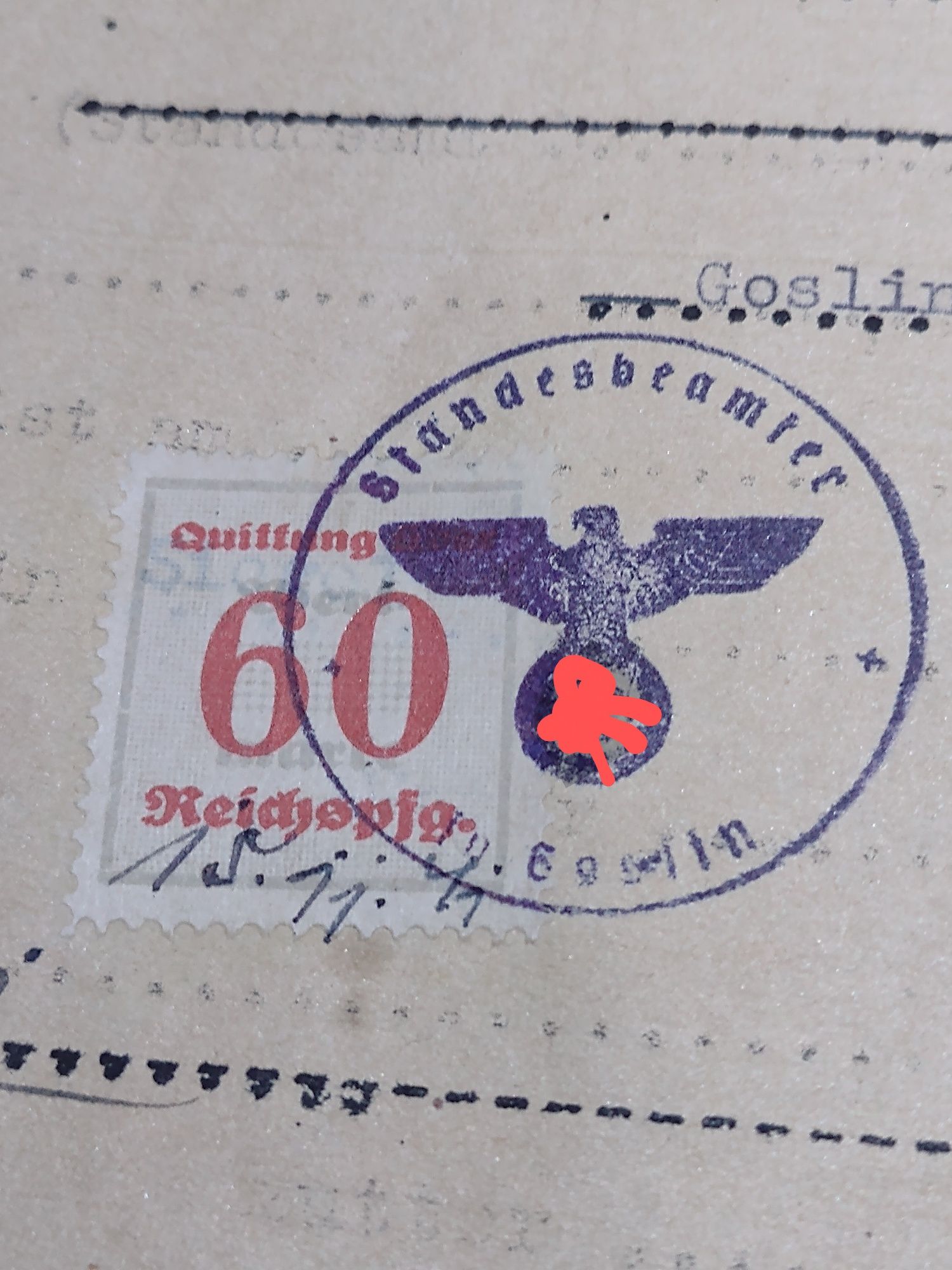 III rzesza dokument Goslin 1941 wojna
