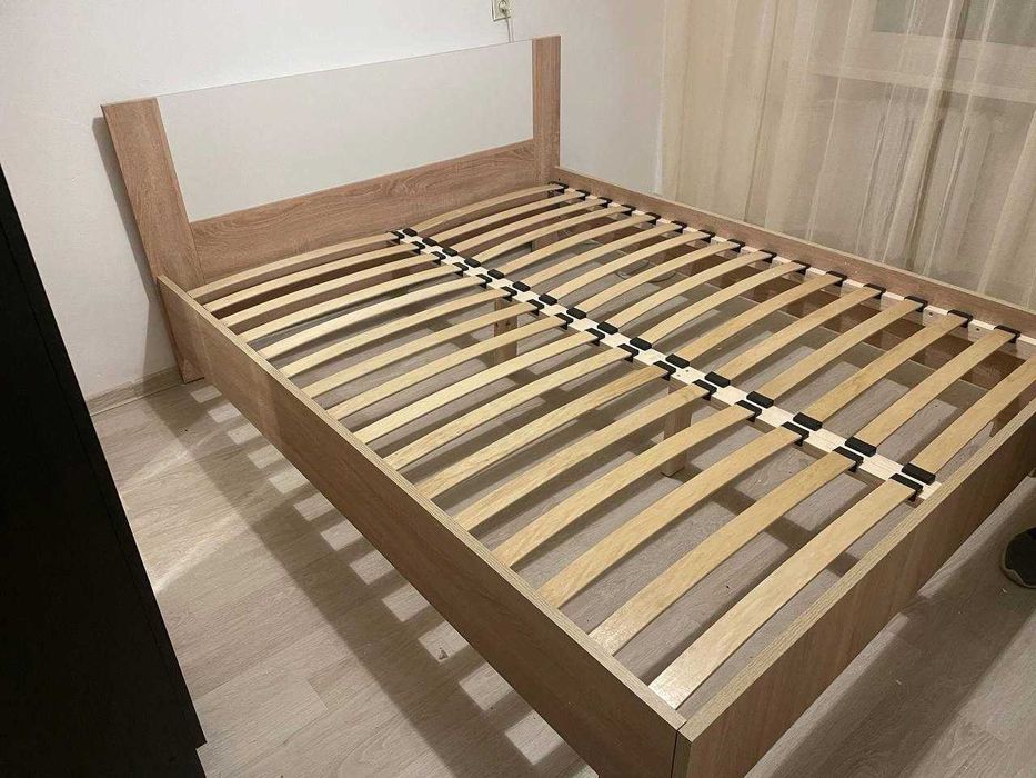 Ліжко двоспальне дуб сонома з вставкою німфеа альба Недорого